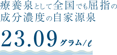 療養泉として全国でも屈指の成分濃度の自家源泉23.09グラム/l